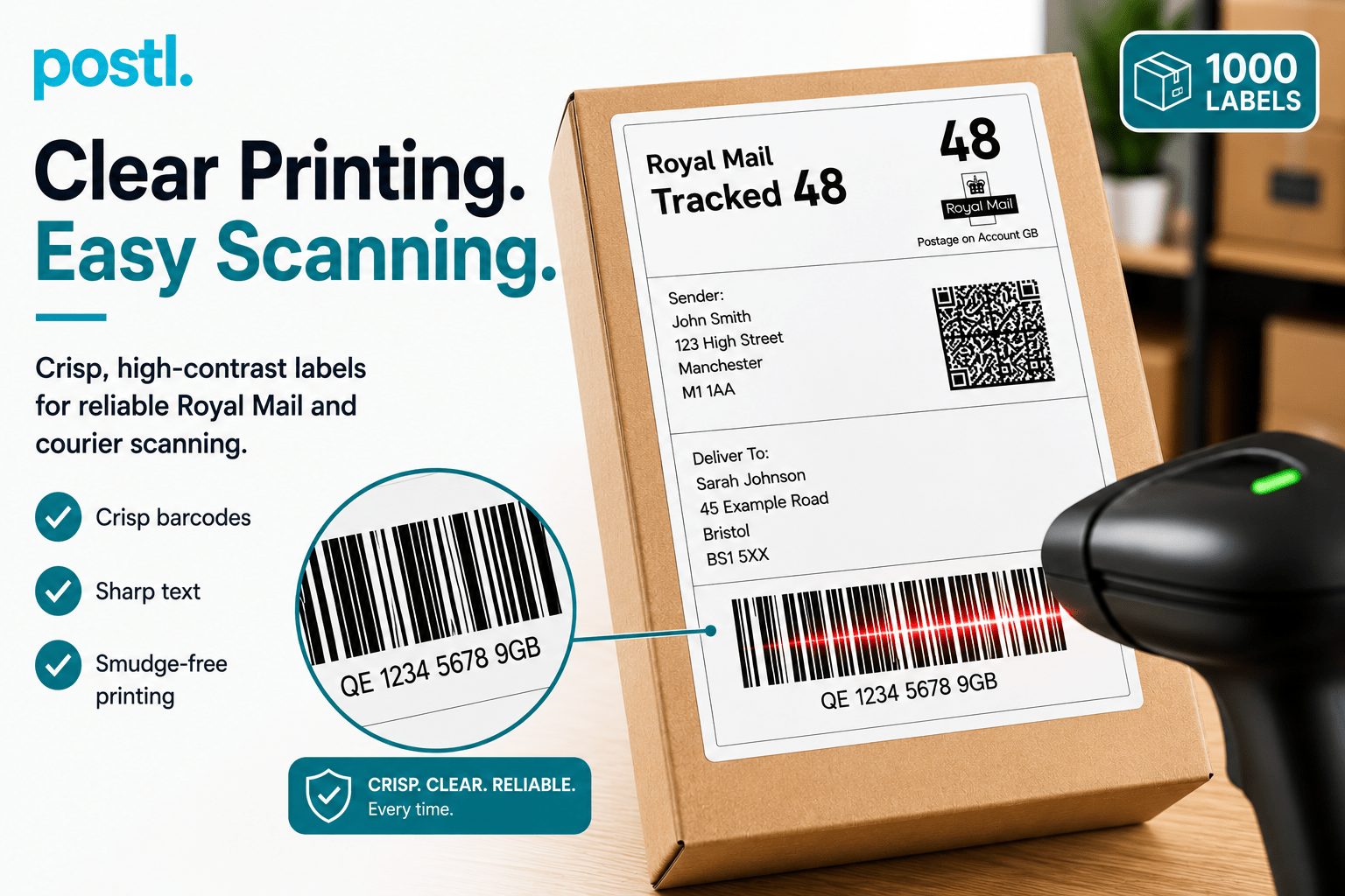 Fanfold Shipping Labels | 100mm × 150mm (4” × 6”) - Postl