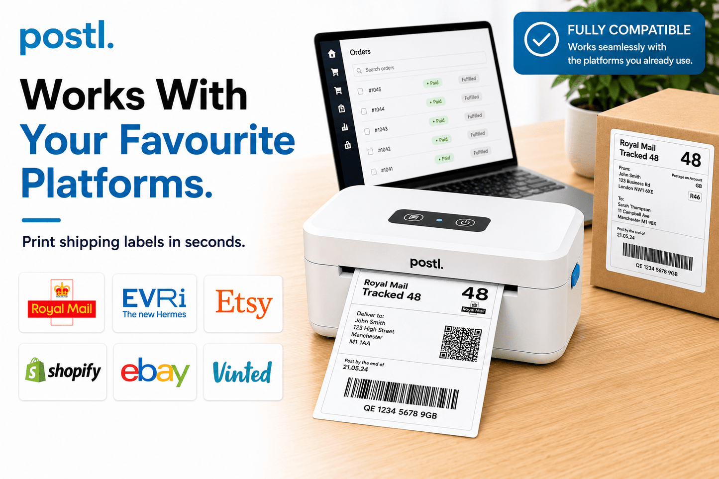 Fanfold Shipping Labels | 100mm × 150mm (4” × 6”) - Postl
