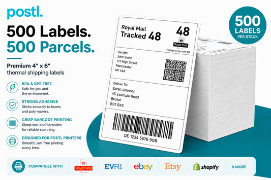 Fanfold Shipping Labels | 100mm × 150mm (4” × 6”) - Postl