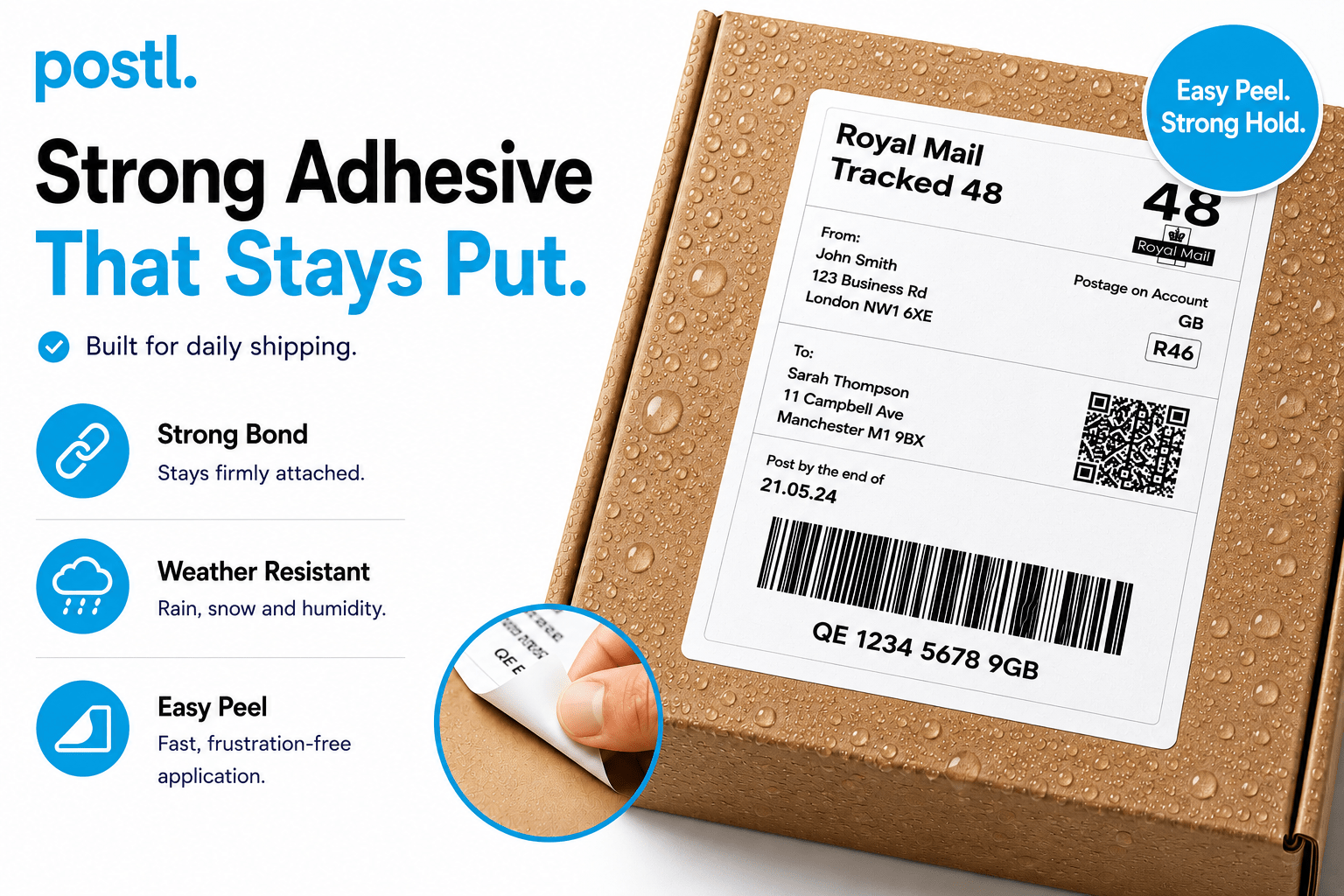 Fanfold Shipping Labels | 100mm × 150mm (4” × 6”) - Postl