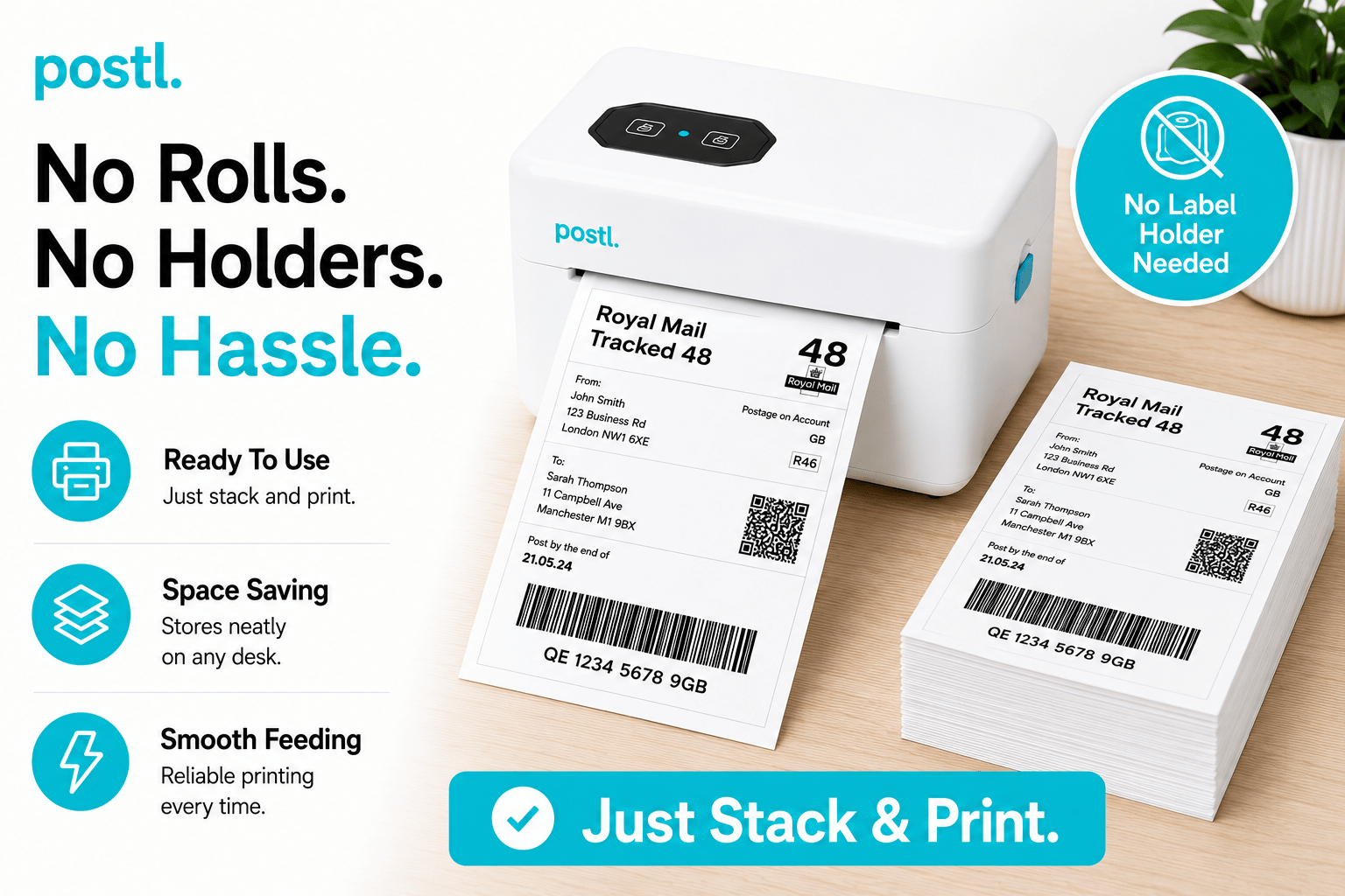 Fanfold Shipping Labels | 100mm × 150mm (4” × 6”) - Postl