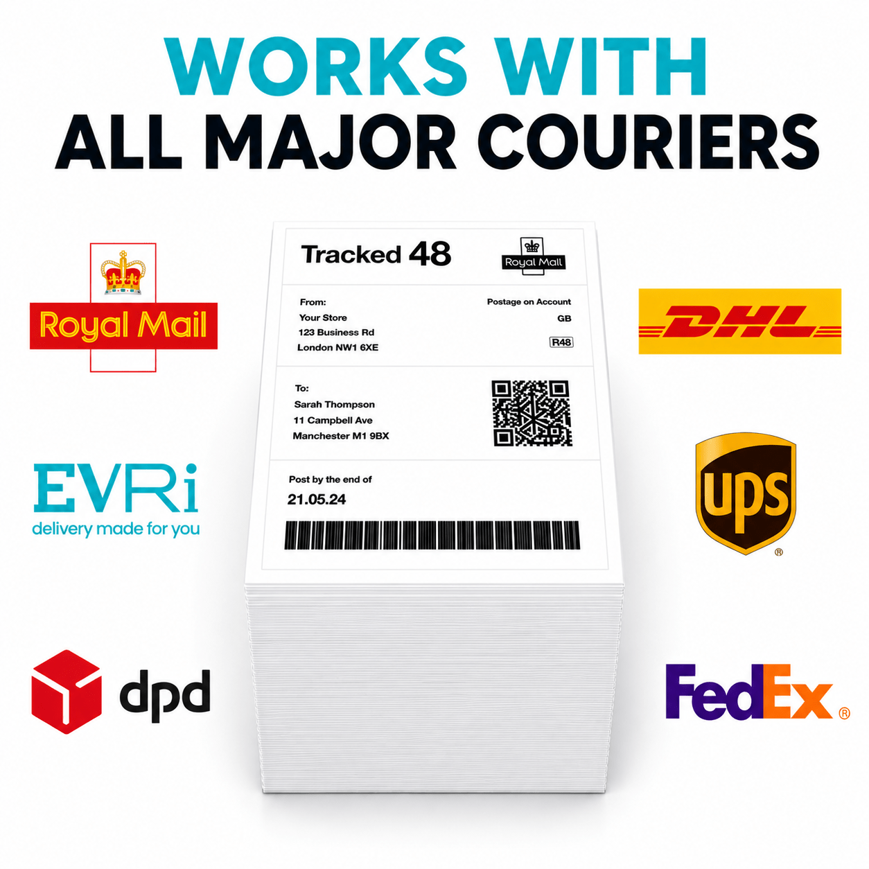 Fanfold Shipping Labels - Postl