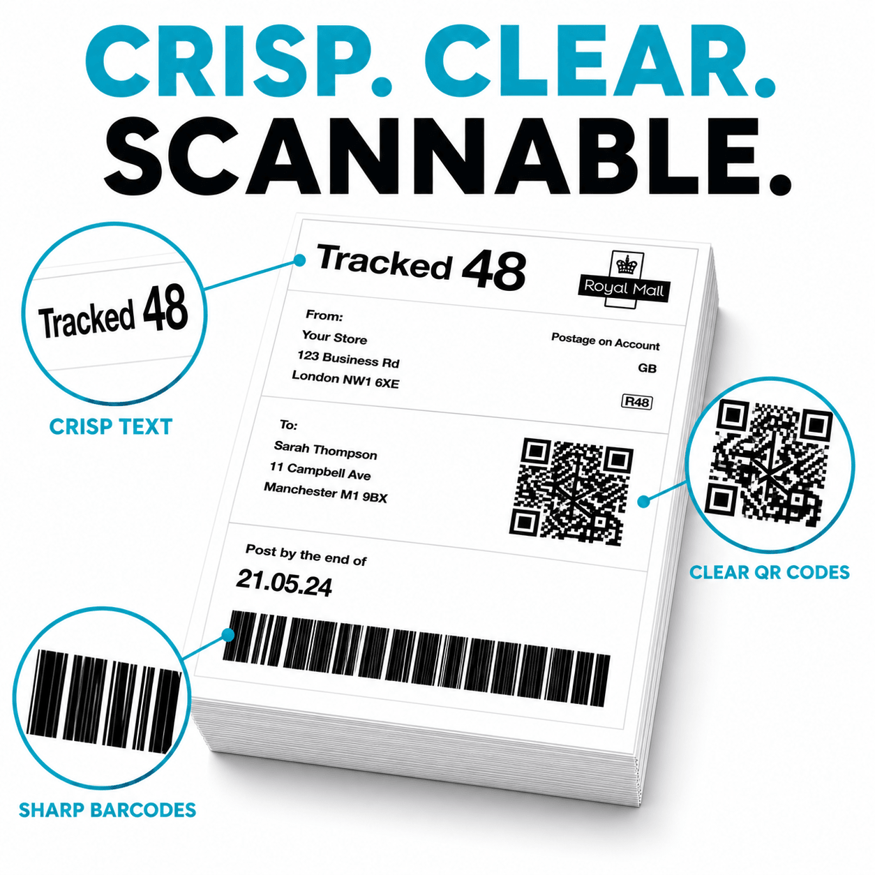 Fanfold Shipping Labels - Postl